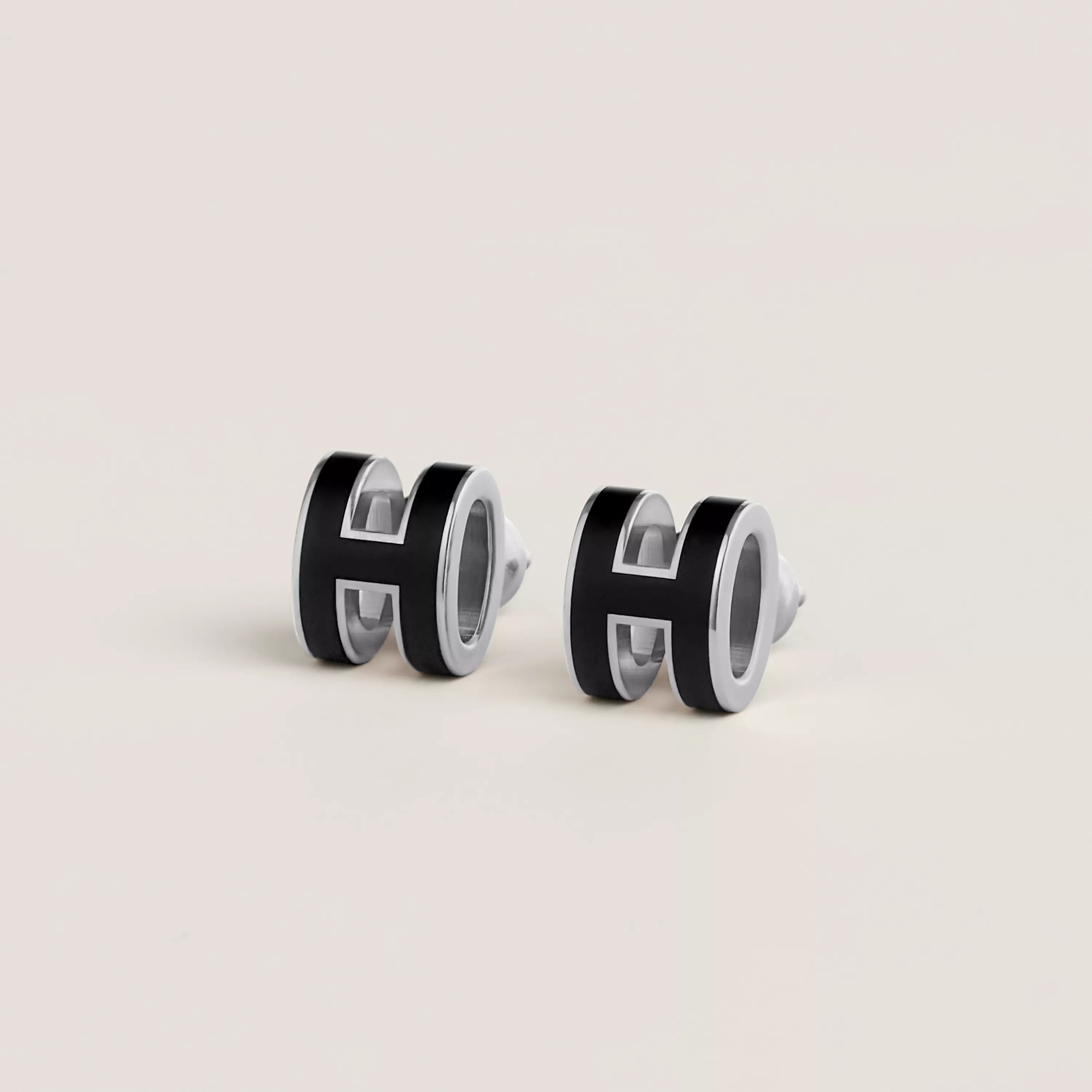 H Silver Earrings