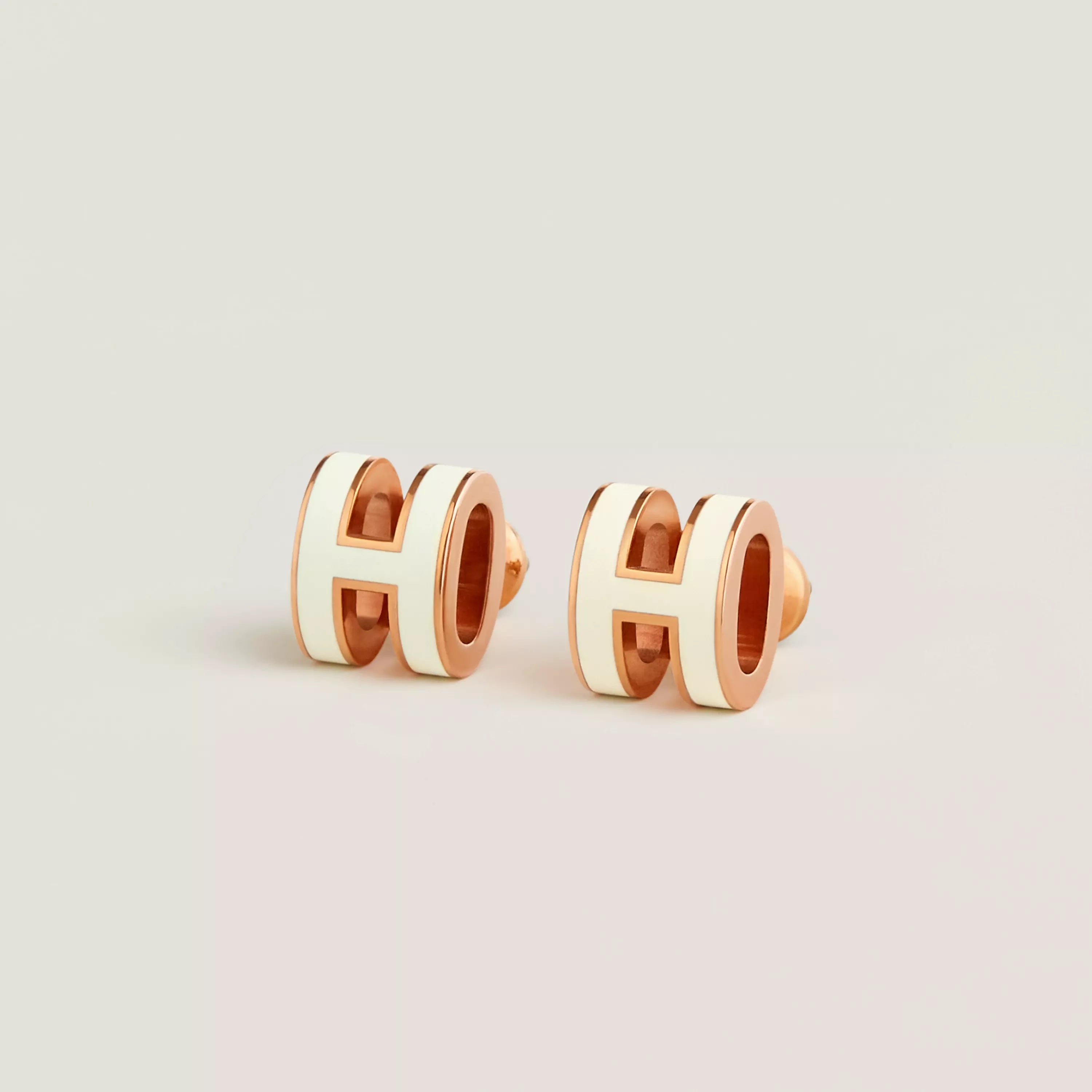 H Rose Gold Earrings