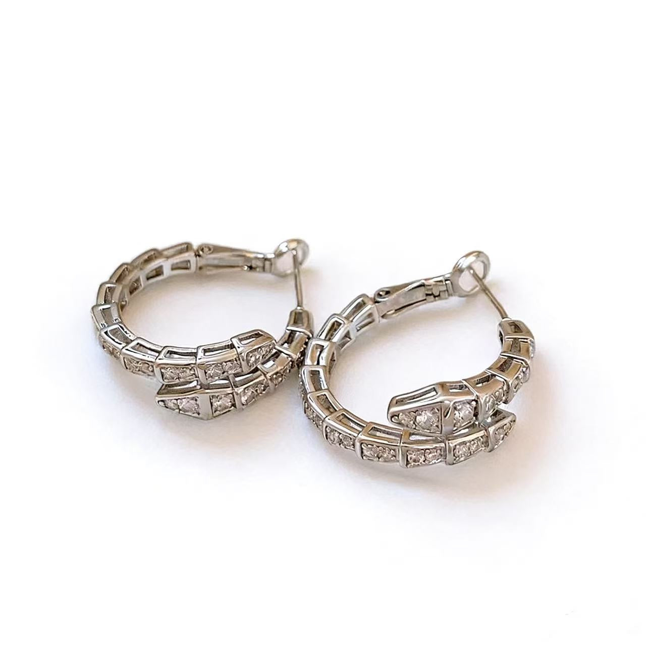 Snake Shape Crystal Earrings