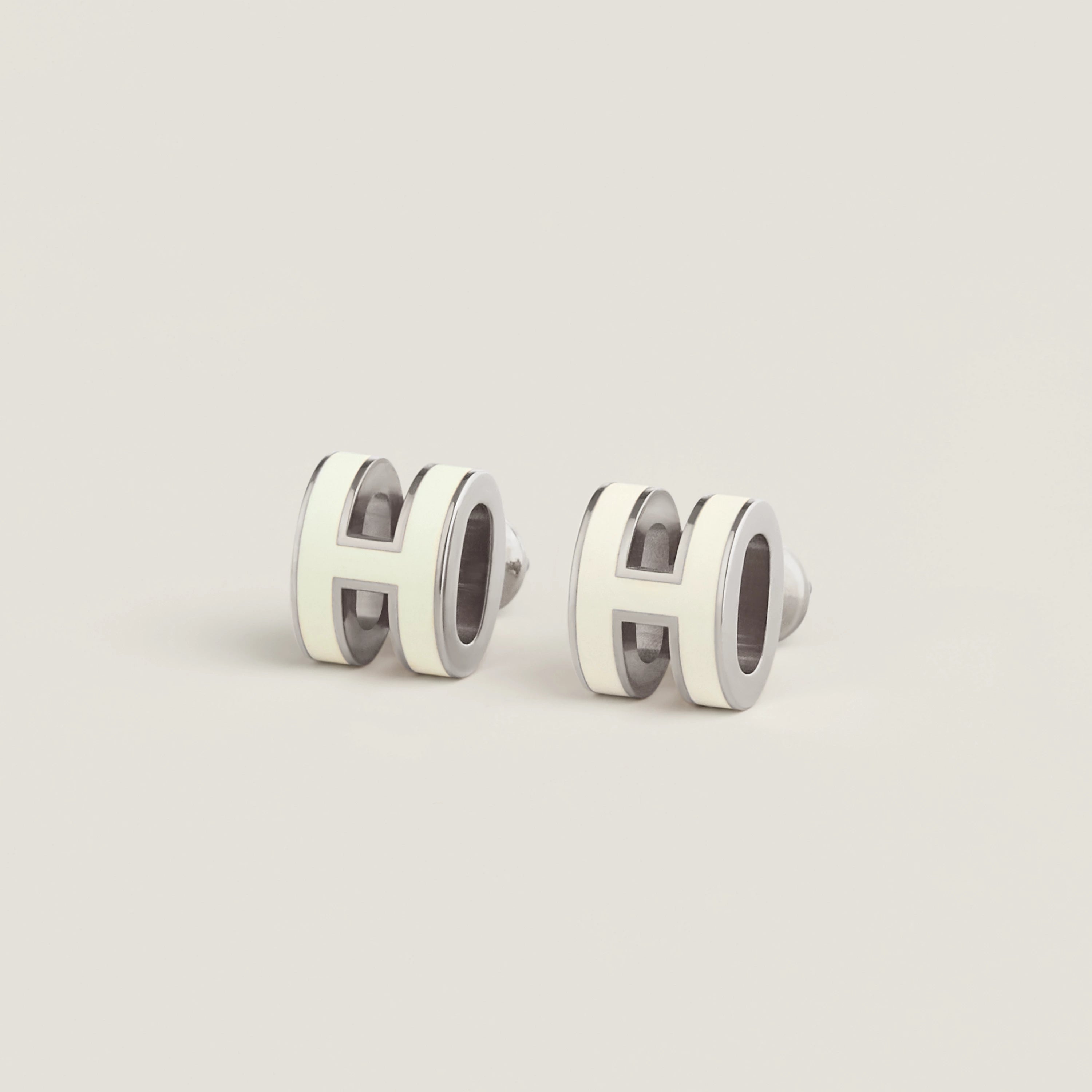 H Silver Earrings