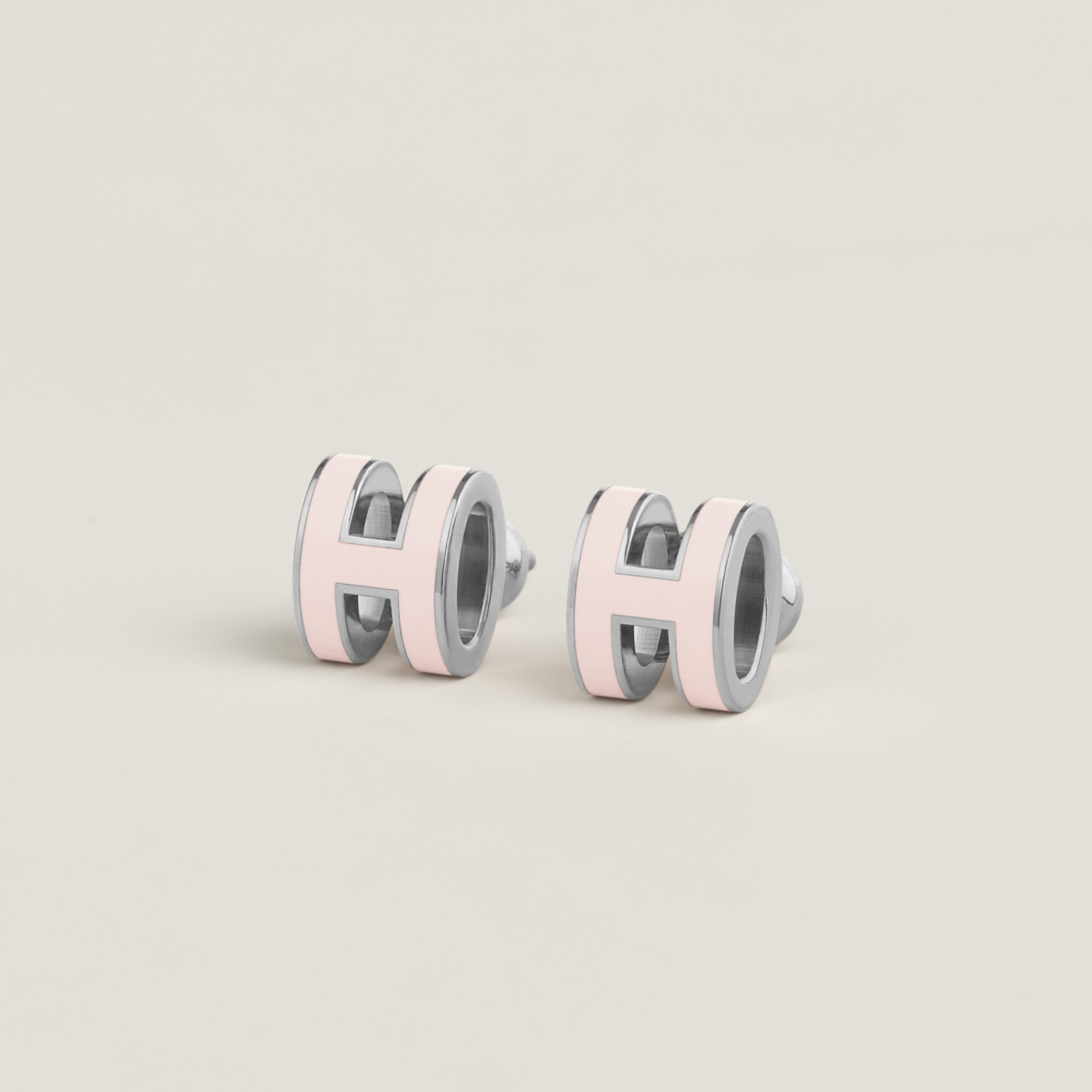 H Silver Earrings