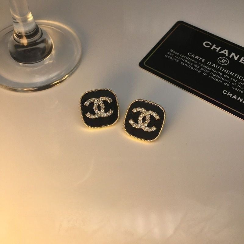 CC Sqare Crystal Earrings